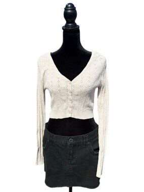 Garage Y2K cropped button up cardigan forest fairy granola‎ cottagecore